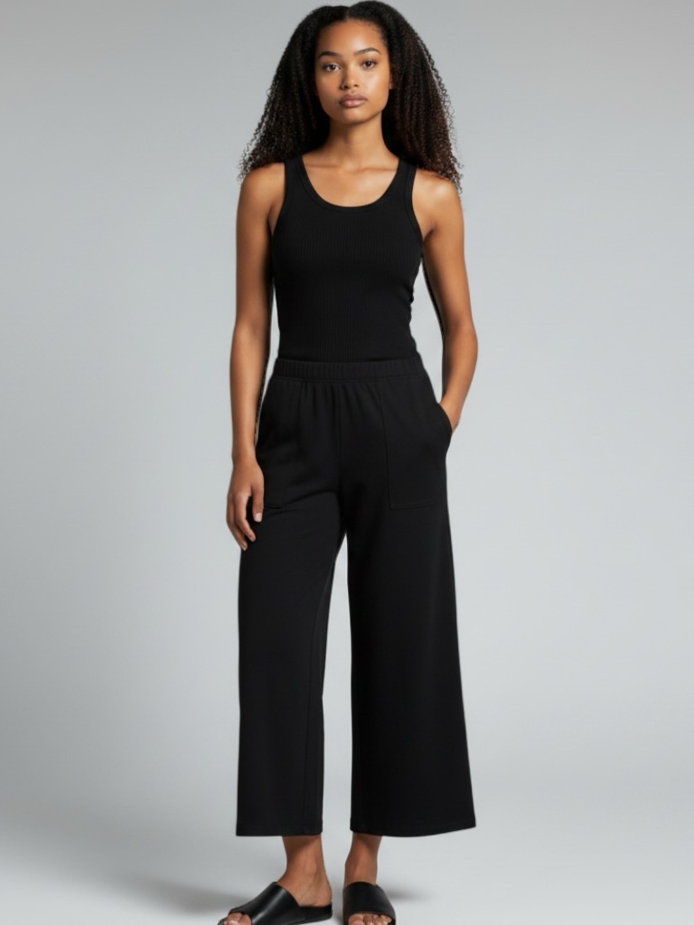 Max Studio London Black Wide Leg Cargo Pants L